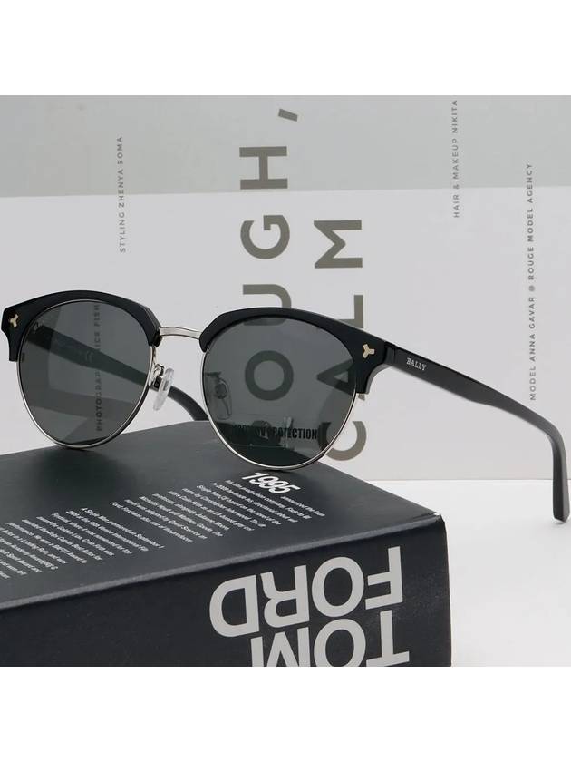 Eyewear Asian Fit Oval Sunglaases Black Grey - BALLY - BALAAN 3