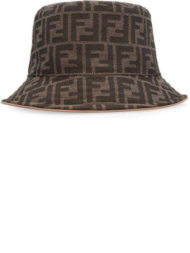 FF Logo Embroidery Cotton Bucket Hat Brown - FENDI - BALAAN 3