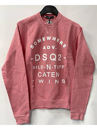 Dsquared Men Somewear Printing Vintage Washing Sweatshirt 74GU0026 Red - DSQUARED2 - BALAAN 1