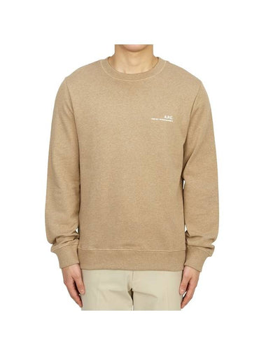 Men's Item Logo Crew Sweatshirt Heather Beige - A.P.C. - BALAAN 1