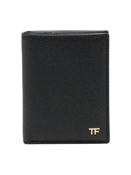 Small Grain Leather Card Holder Black - TOM FORD - BALAAN 1