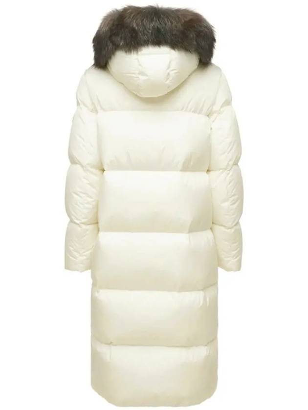 Women's Marrionier Fur Hooded Quilted Long Padding White - MONCLER - BALAAN 4