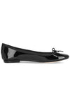 Women's Cendrillon Leather Ballerinas Flat Black - REPETTO - BALAAN.