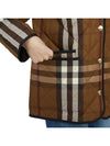 Women's Check Diamond Quilted Jacket Brown - BURBERRY - BALAAN.