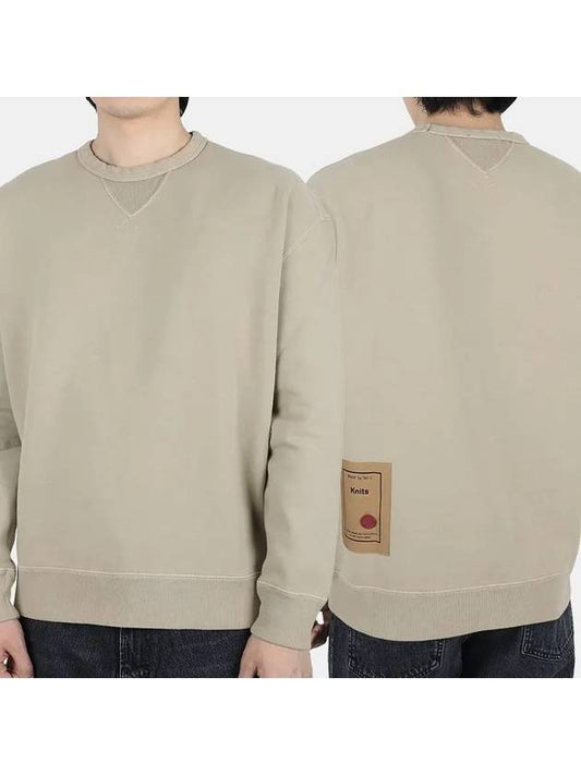 back logo label brushed sweatshirt beige - TEN C - BALAAN.
