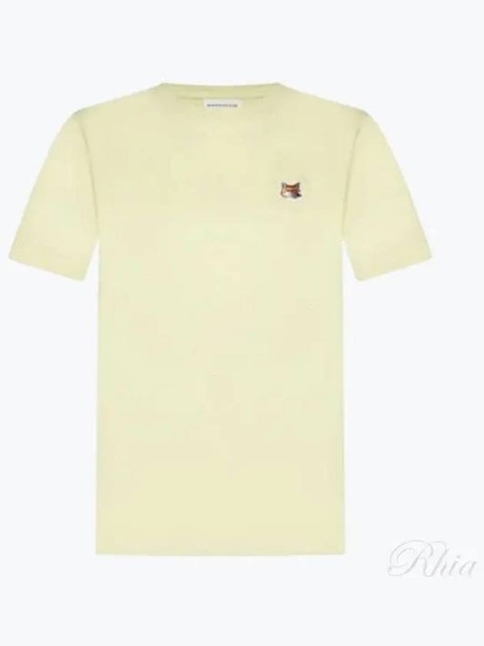 Fox Head Patch Regular Short Sleeve T-Shirt Chalk Yellow - MAISON KITSUNE - BALAAN 2