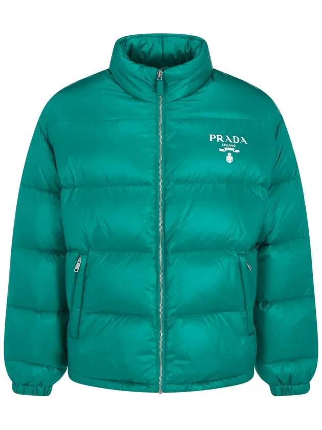 Re-Nylon Padded Down Jacket Green - PRADA - BALAAN 4