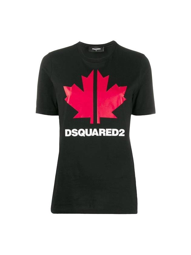 Maple Leaf Short Sleeve T-Shirt Black - DSQUARED2 - BALAAN 1