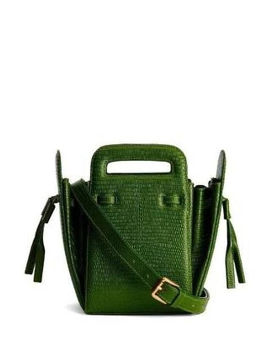 Bucket Accordion Shoulder Bag Green - AMI - BALAAN 1