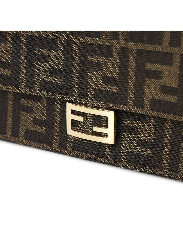 Baguette FF Fabric Shoulder Long Wallet Brown - FENDI - BALAAN 8