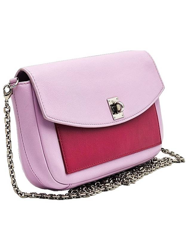 Christian Dior Pinkish Purple Leather Mini Chain Crossbody Bag - DIOR - BALAAN 3