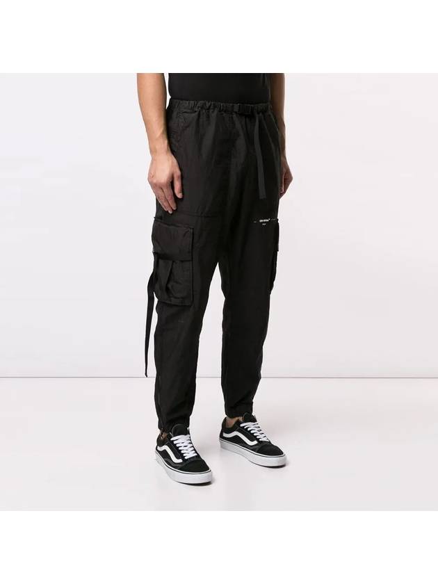 11Th Anniversary Parachute Cargo Baggy Pants Black - OFF WHITE - BALAAN 4