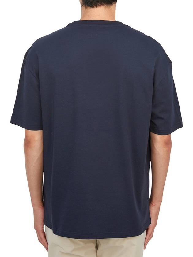 Logo Print Crew Neck Short Sleeve T-Shirt Navy - A.P.C. - BALAAN 6