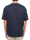 Logo Print Crew Neck Short Sleeve T-Shirt Navy - A.P.C. - BALAAN 4