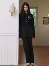 Skirt layered bootcut knit pants charcoal - LETTER FROM MOON - BALAAN 6