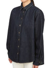 Denim Long Sleeve Shirt Navy - TOTEME - BALAAN 3