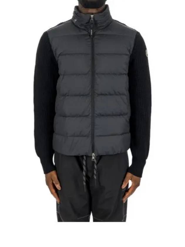 Padded Wool Zip-Up Hoodie Black - MONCLER - BALAAN 2