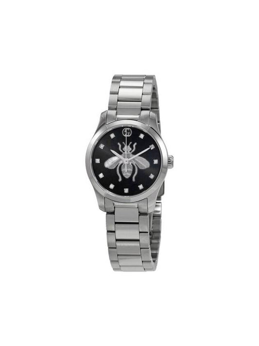 G Timeless Bee Metal Silver Watch Black - GUCCI - BALAAN 1