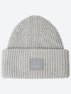 Large Face Patch Beanie Light Gray Unisex - ACNE STUDIOS - BALAAN 3