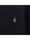 Embroidered Logo Crew Neck Cashmere Knit Top Navy - SPORTY & RICH - BALAAN 9