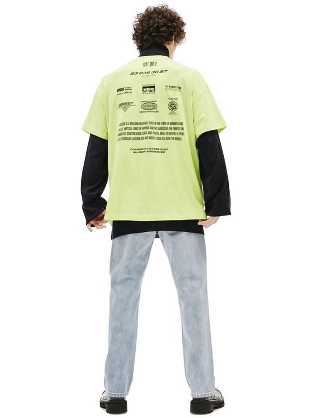 Barcode Logo Play Short Sleeve T-Shirt Neon - VETEMENTS - BALAAN 8