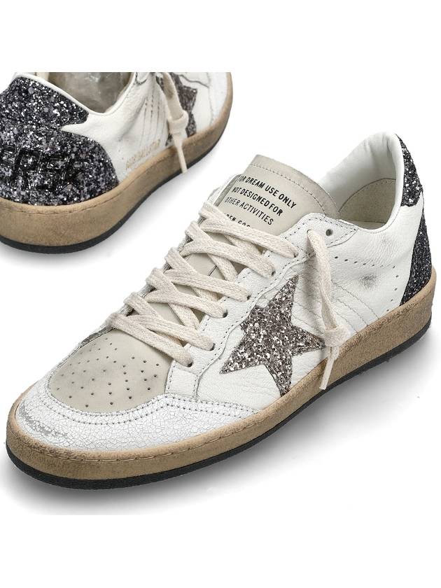 Ball Star Glitter Leather Low Top Sneakers White - GOLDEN GOOSE - BALAAN 2