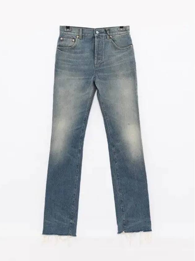 Logo Patch Straight Leg Denim Jeans Blue - GUCCI - BALAAN 2