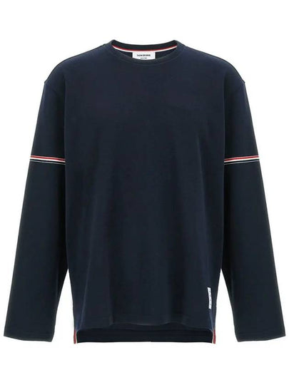 Cotton Rugby Long Sleeve T-Shirt Navy - THOM BROWNE - BALAAN 2