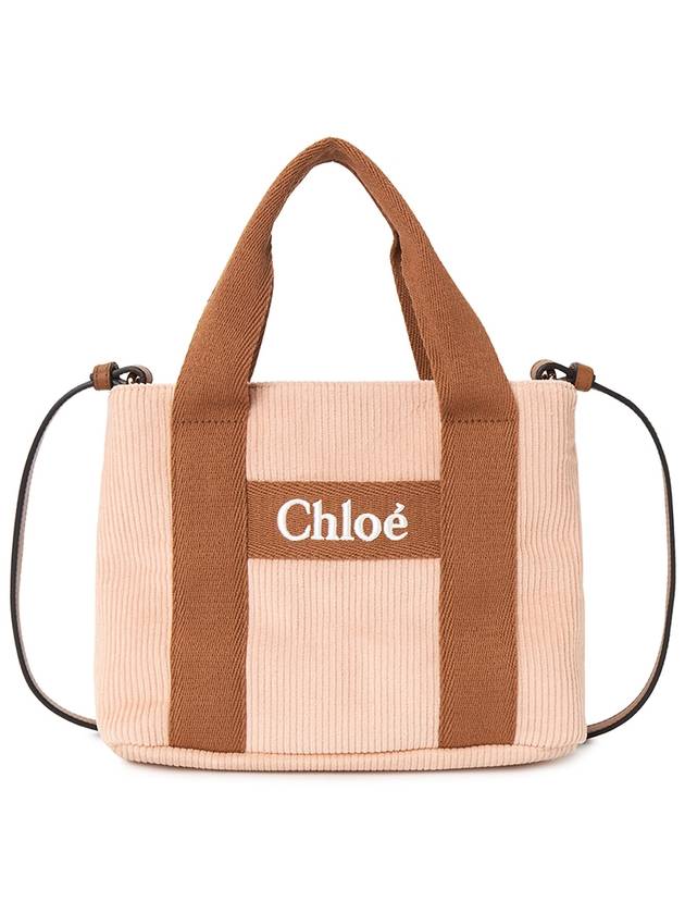 Logo Embroidered Corduroy Cross Bag Pink - CHLOE - BALAAN 2