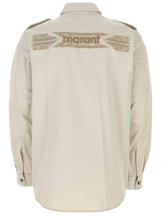 Embroidered Logo Flap Pocket Long Sleeve T-Shirt Beige - ISABEL MARANT - BALAAN 3