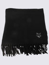 Wool Fox Head Muffler Black - MAISON KITSUNE - BALAAN 1