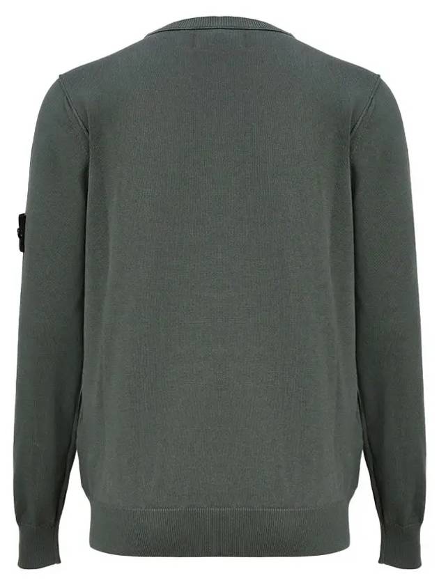 Crewneck Soft Cotton Knit Top Dark Green - STONE ISLAND - BALAAN 3