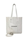 489813 White Leather Everyday XS Tote Bag Strap - BALENCIAGA - BALAAN 1