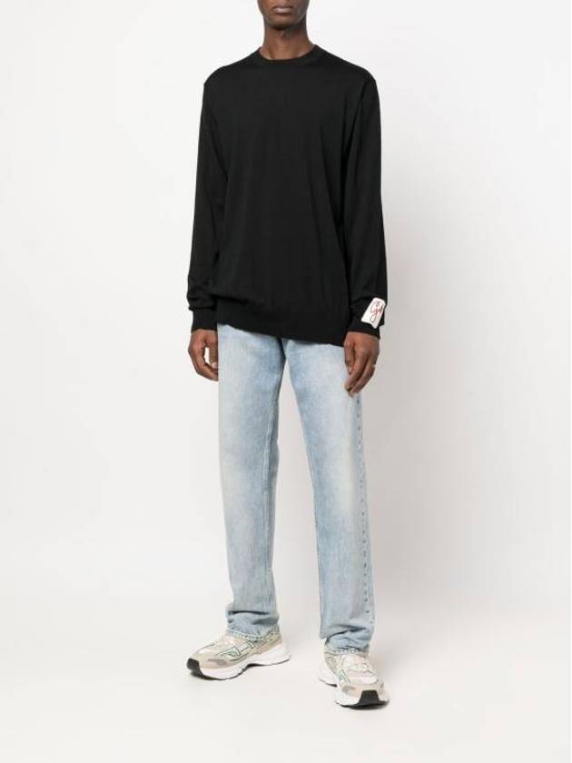 Sleeve Logo Patch Knit Top Black - GOLDEN GOOSE - BALAAN 6