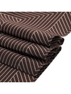 Striped Monogram Silk Scarf Brown - TOTEME - BALAAN 5