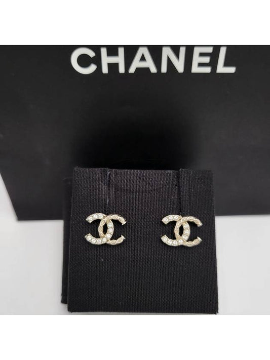 CC logo crystal earrings silver - CHANEL - BALAAN 2