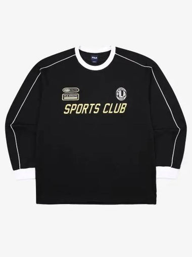 Functional mesh graphic long sleeve t shirt FS2RLG1102XBLK - FILA - BALAAN 1