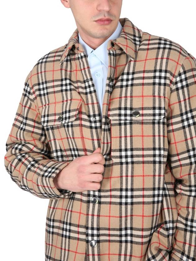 Vintage Check Wool Cotton Over Long Sleeve Shirt Archive Beige - BURBERRY - BALAAN 5