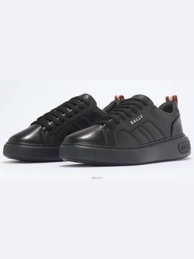 New Maxim Leather Low Top Sneakers Black - BALLY - BALAAN 2