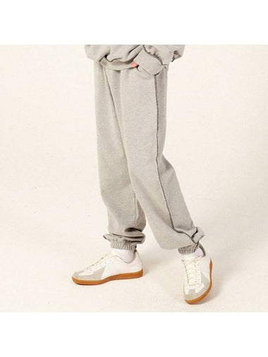 Unisex Reverse Stitch Track Pants Grey - RESPECT - BALAAN 1