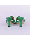 GG Logo Trefoil Leather Mule Heel Green - GUCCI - BALAAN 6