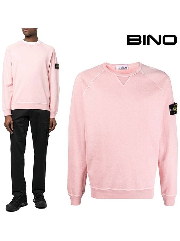 OLD Treatment Wappen Patch Crew Neck Sweatshirt Pink - STONE ISLAND - BALAAN 2