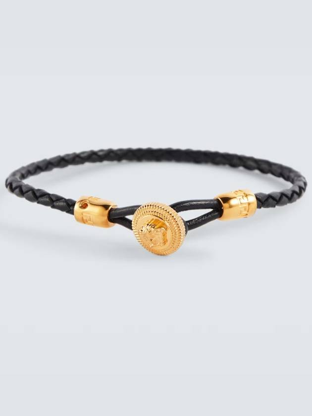 Medusa Biggie Leather Bracelet Black - VERSACE - BALAAN 2