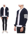 Men's Diagonal Classic Cashmere Cardigan Navy - THOM BROWNE - BALAAN 3