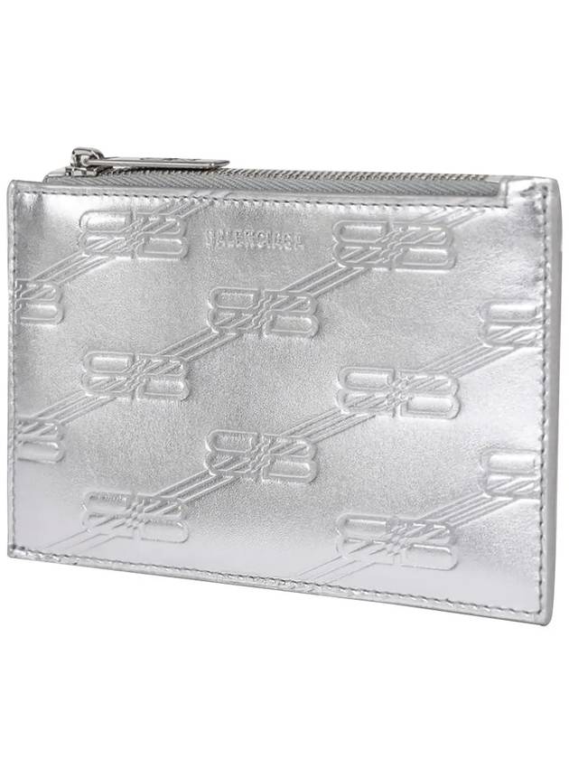 Embossed Monogram Card Wallet Silver - BALENCIAGA - BALAAN 3