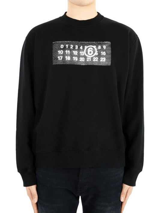 Margiela Men s Numbering Logo Cotton Sweatshirt Black SH0GU0007 S25537 900 - KENZO - BALAAN 1