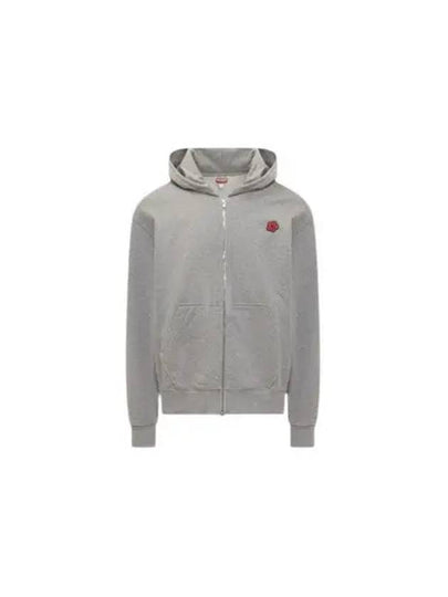 Boke Flower Embroidery Zip-Up Hoodie Grey - KENZO - BALAAN 2