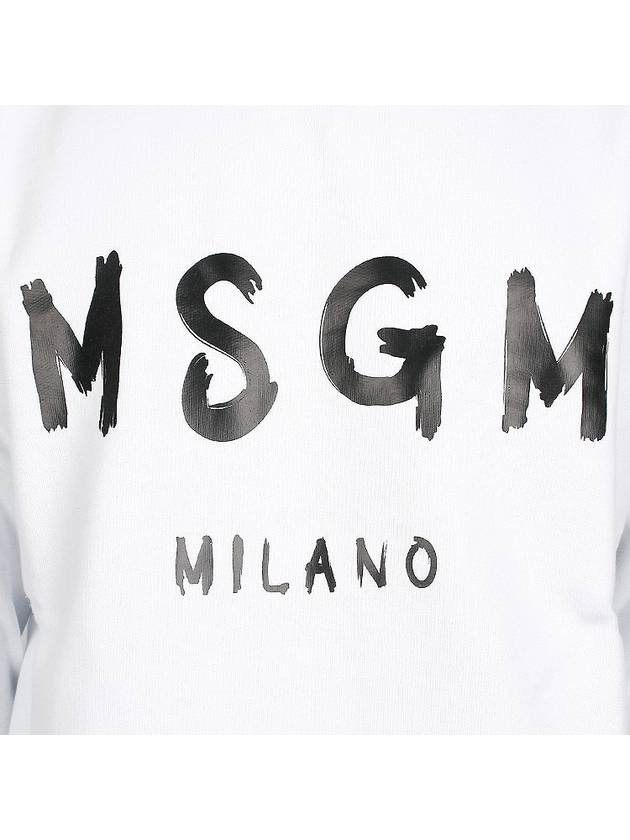 Milano Brushed Logo Sweatshirt White - MSGM - BALAAN 7