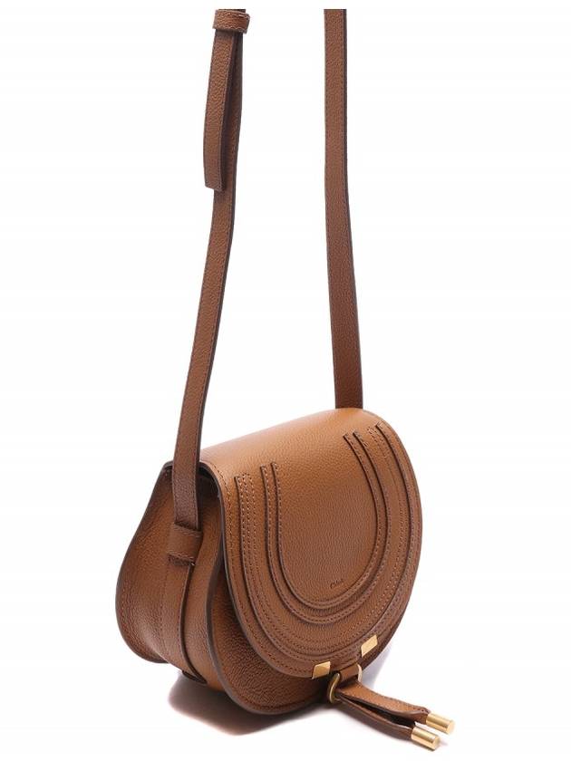 Marcie Saddle Small Grained Leather Cross Bag Brown - CHLOE - BALAAN 4