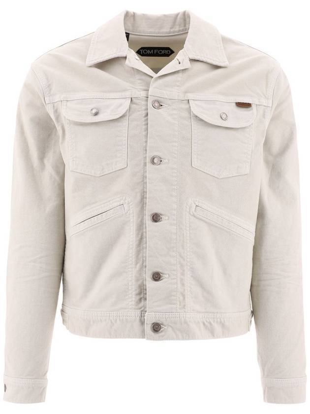 Trucker Denim Jacket Beige - TOM FORD - BALAAN 1